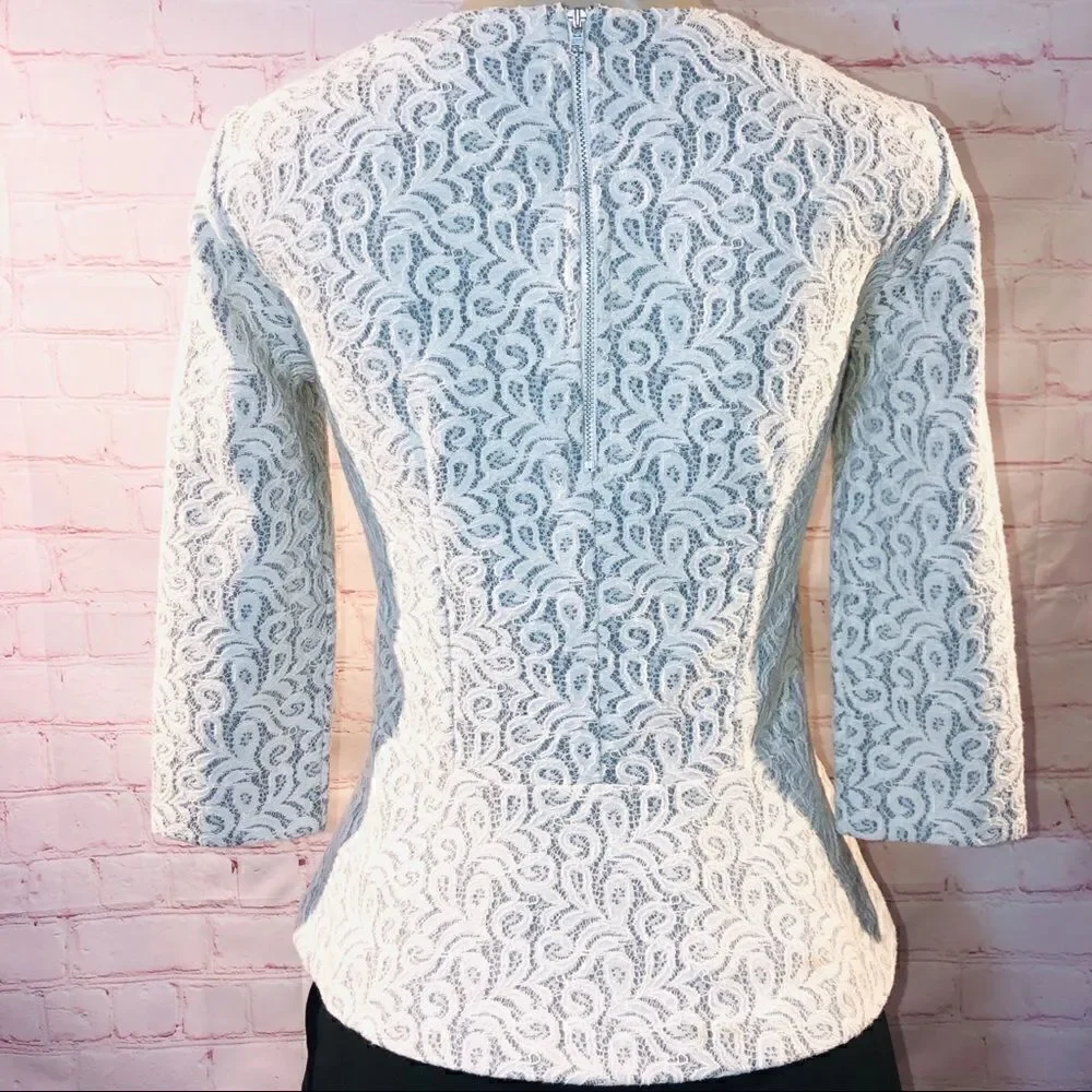 J.Crew lace peplum top
